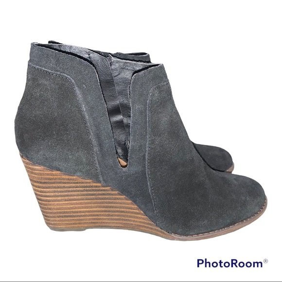 Lucky Brand Black Suede Yabba Booties 8 - Picture 1 of 7